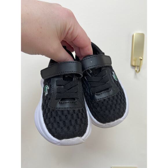 Lacoste Court-Drive Mesh Stretch-Knit Infant Trainers, size 4.5 - Picture 3 of 6